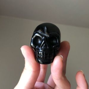Black obsidian crystal skull